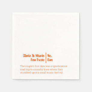 Serviette En Papier Fun Fact Napkin funky orange Mariage de cocktail h