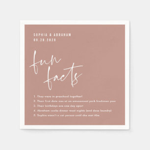 Serviette En Papier Fun Facts à propos du couple Dusty Rose Mariage