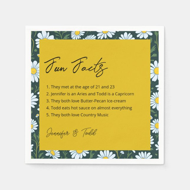 Serviette En Papier Fun Facts Cocktail Napkins (Devant)