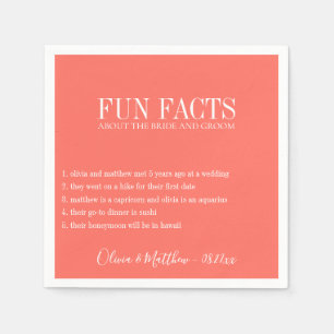 Serviette En Papier Fun Facts Coral Personnalisé