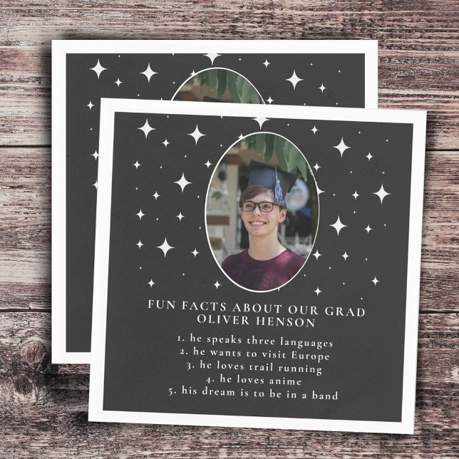Serviette En Papier Fun Facts Diplômé Photo Stars Graduation Napkins (Créateur téléchargé)