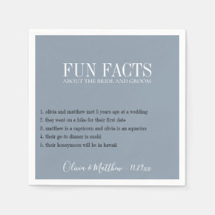 Serviette En Papier Fun Facts Dusty Blue