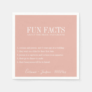 Serviette En Papier Fun Facts Dusty Rose Personnalisé