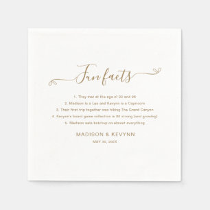 Serviette En Papier Fun Facts Gold Mariage Napkins