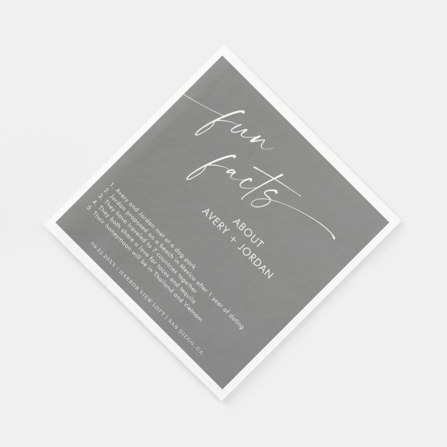 Serviette En Papier Fun Facts Mariage Cocktail Napkins (Coin)