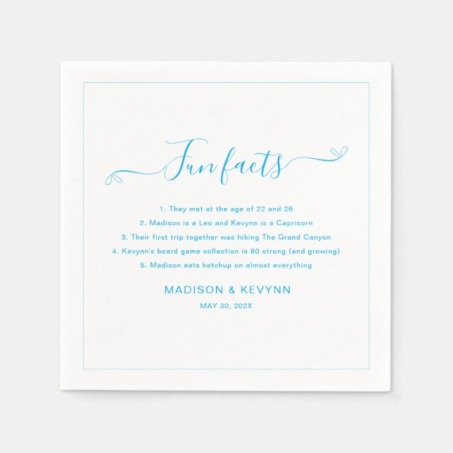 Serviette En Papier Fun Facts Mariage Napkins (Devant)