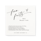 Fun Facts Mariage Napkins | Minimaliste moderne