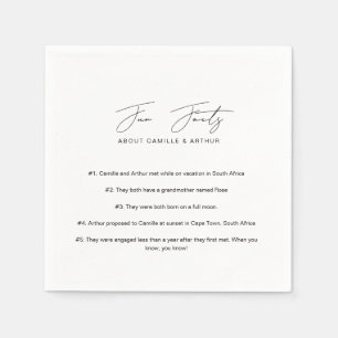 Serviette En Papier Fun Facts Minimaliste Papier Script Napkin