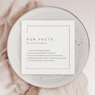 Serviette En Papier Fun Facts Moderne Chic Minimaliste Mariage