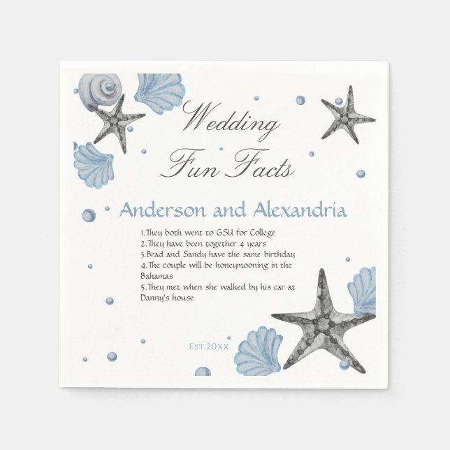 Serviette En Papier Fun Facts Napkins (Devant)