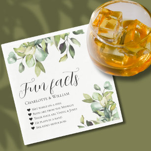 Serviette En Papier Fun Facts Newlyweets Green Botanical Mariage