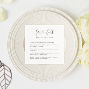 Serviette En Papier Fun Facts Personnalisé À propos du couple Napkin