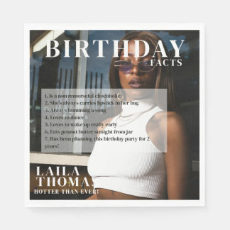 Serviette En Papier Fun Facts Photo Birthday Party Magazine Cover 