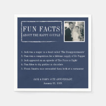 Fun Facts serviettes pour mariages & anniversaire