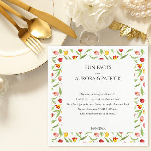 Serviette En Papier Fun Facts Spring Tulip Boho Floral Mariage Napkins