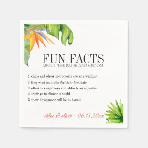 Serviette En Papier Fun Facts Tropical Foliing Personnalisé