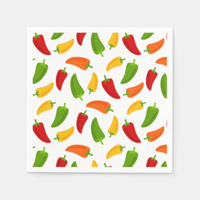 Serviette En Papier Fun Fiesta motif poivron serviettes de fête (Devant)