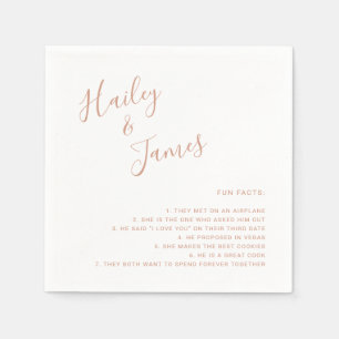 Serviette En Papier Fun Fun Fun Fun Faits Rose Gold Mariage