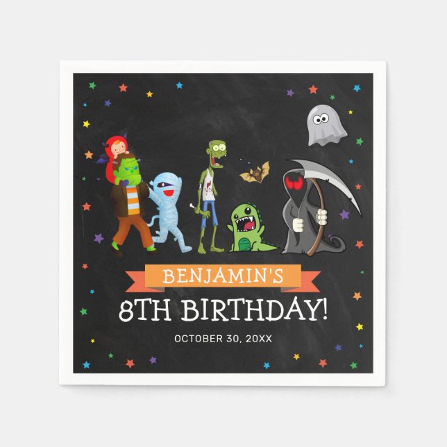 Serviette En Papier Fun Halloween Anniversaire de enfant Party (Devant)
