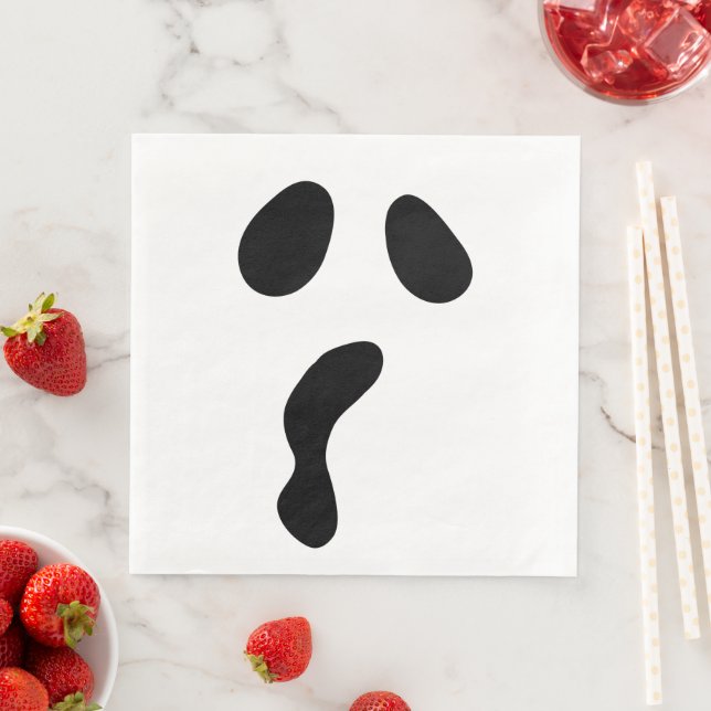 Serviette En Papier Fun Halloween boo face fantôme effrayant Parti (En situation)