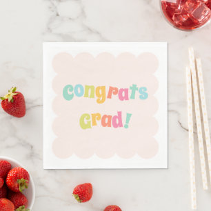 Serviette En Papier Fun Moderne Coloré Congrats Grad