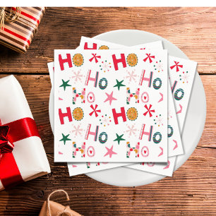 Serviette En Papier Fun moderne fête de Noël colorée