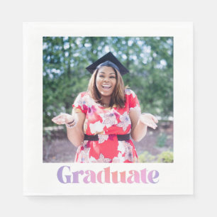 Serviette En Papier Fun Nostalgic Photo Pastel Retro Graduation Party
