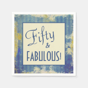 Serviette En Papier Fun Retro encadré Cinquante et FABULEUX! Anniversa