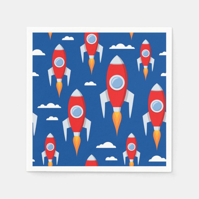 Serviette En Papier Fun Rocket de vaisseau spatial (Devant)
