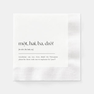 Serviette En Papier Fun Vietnamien Drinking Phrase Cocktail Napkin 02