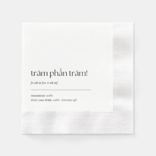 Serviette En Papier Fun Vietnamien Drinking Phrase Cocktail Napkin 03