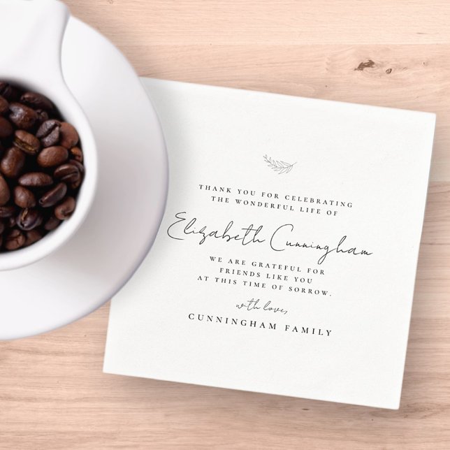 Serviette En Papier Funérailles commémoratives Moderne Simple Élégant  (Créateur téléchargé)