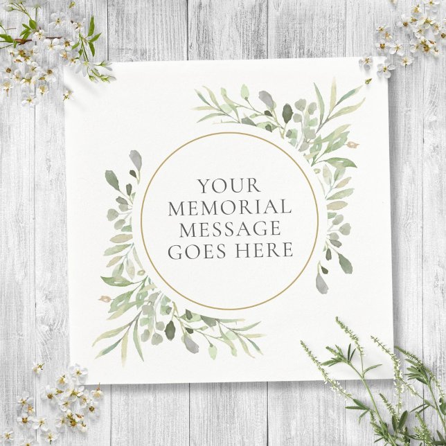 Serviette En Papier Funérailles dans la mémoire d'amour Eucalyptus Feu (Funeral In Loving Memory Eucalyptus Leaves Napkins)