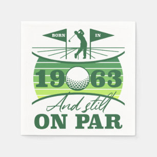 Serviette En Papier Funny 1963 Golfer 60e anniversaire