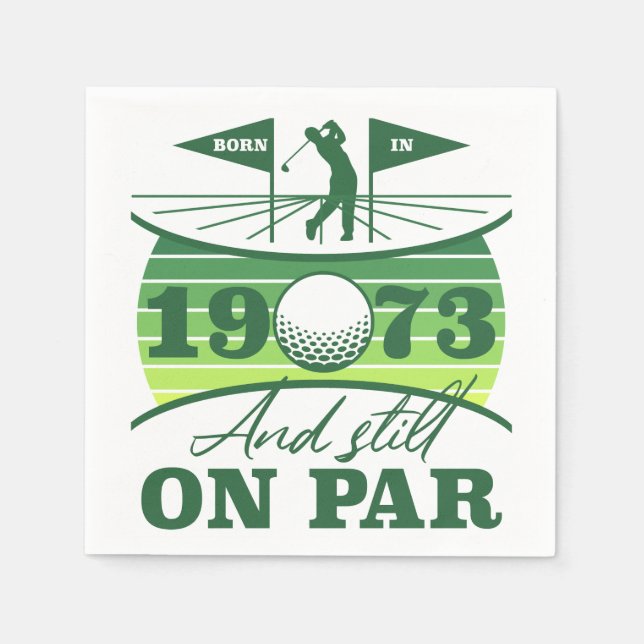 Serviette En Papier Funny 1973 Golfer 50e anniversaire (Devant)