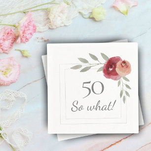 Serviette En Papier Funny 50 Alors quelle aquarelle 50e fête d'anniver