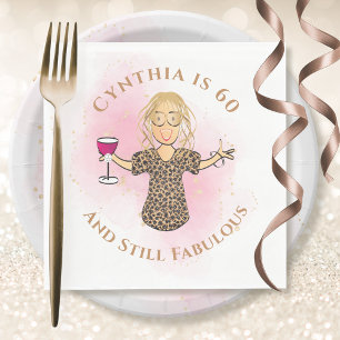 Serviette En Papier Funny 60 and Fabulous for Her Pink 60th Birthday