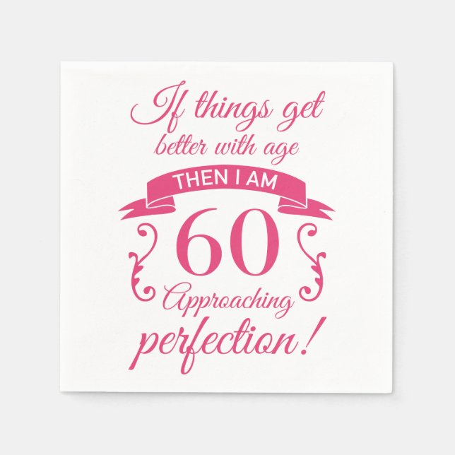 Serviette En Papier Funny 60e anniversaire 'Perfection' (Devant)