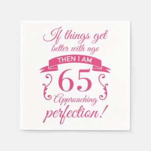 Serviette En Papier Funny 65e anniversaire 'Perfection'