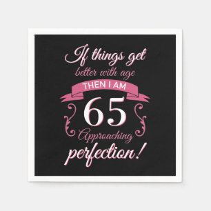Serviette En Papier Funny 65e anniversaire 'Perfection'