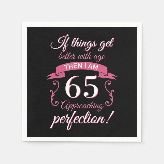 Serviette En Papier Funny 65e anniversaire 'Perfection' (Devant)