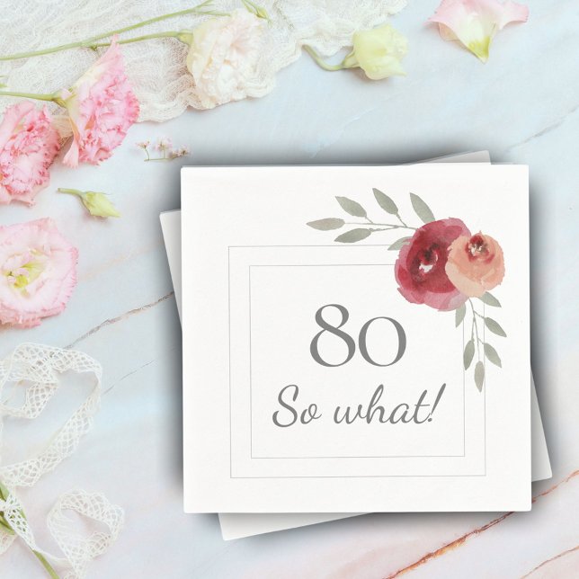 Serviette En Papier Funny 80 Alors quelle aquarelle 80e fête d'anniver (Créateur téléchargé)