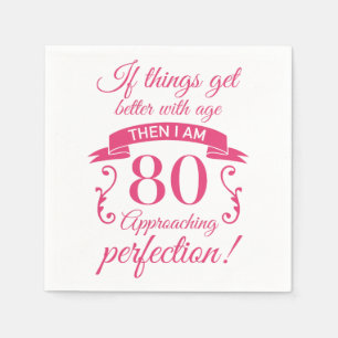 Serviette En Papier Funny 80e anniversaire 'Perfection'