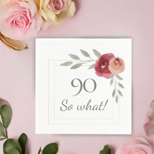 Serviette En Papier Funny 90 Alors quelle aquarelle 90e fête d'anniver