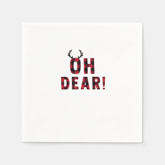 Serviette En Papier Funny Attitude Oh Dear Plaid Deer Creative Design 