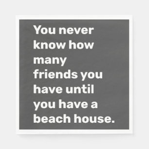 Serviette En Papier Funny Beach House Friends Citation Typographie noi