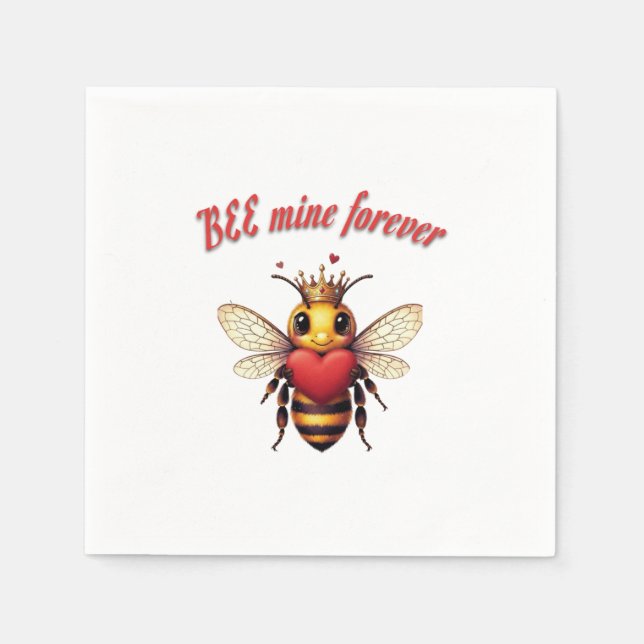 Serviette En Papier Funny Bee Pun Valentine  (Devant)