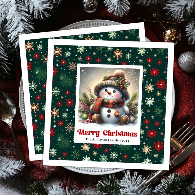 Serviette En Papier Funny Christmas Snowman Napkins Editable Kids Styl (Funny Christmas Snowman Napkins Editable Kids Style Napkins

)