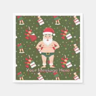 Serviette En Papier Funny Dirty Père Noël Collection de Noël Coupes en