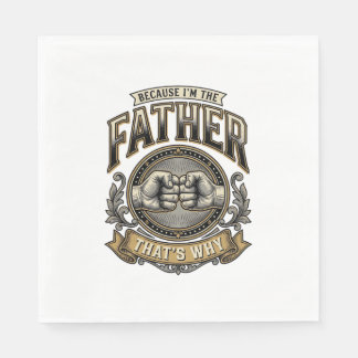 Serviette En Papier Funny Father Fist Bump Vintage Engraving Shirt Des